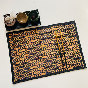 Tapis à thé de style chinois en corde tressée avec bordure en bambou, antidérapant, pour <span class=keywords><strong>table</strong></span> à thé, anti-brûlure, tapis de thé zen - Product Image 2