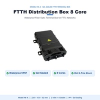 Boîtier de distribution FTTH 8 cœurs, boîtier terminal à fibre optique étanche scellé au gel, montage mural avec adaptateur SC pour réseau FTTx