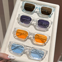 Lunettes de soleil unisexes noires à monture fine et unique, protection UV400, monture carrée, en stock 2026