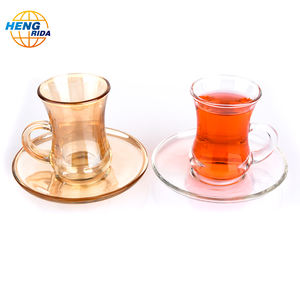 Tazze da tazza in vetro di design Vintage a <span class=keywords><strong>piccolo</strong></span> volume con piattino per set da tè o <span class=keywords><strong>caffè</strong></span> tazza di vetro economica - Product Image 4