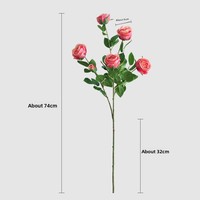 Bouquet de 6 tiges de roses artificielles faites à la main pour la décoration de la maison, les arrangements de mariage et la fête des mères