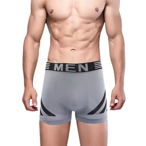 남성용 미드라이즈 언더웨어 고품질 폴리아미드 심리스 신축성 통기성 복서 브리프 클래식 스트라이프 패턴 태그리스 니트 - Product Image 5