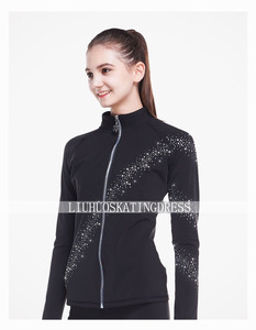 Completi con Giacche e <span class=keywords><strong>Pantaloni</strong></span> da Pattinaggio Artistico su Ghiaccio per Ragazza e <span class=keywords><strong>Donna</strong></span> con Strass, Tute da Sci Lucide, Abbigliamento Professionale da Allenamento per Pattinaggio su Ghiaccio - Product Image 4