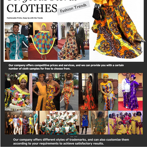 定制批发 100% 涤纶安哥拉面料 定制荷兰蜡布，带定制图案，适用于头巾晚礼服 - Product Image 2