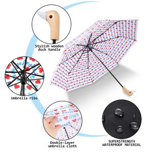 Parapluie pliable en forme de canard, parapluie de luxe de marque, parapluie pliable personnalisé avec logo, parapluie de bonne qualité, OEM ODM en gros - Product Image 3