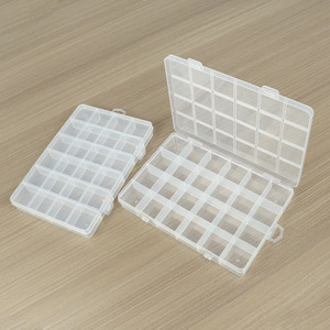 Transparent Plastic <b>Storage</b> <b>Box</b> 24 Compartments <b>Small</b> Hardware Screw Jewelry Organizer Display Case Desktop Organizer - Product Image 2