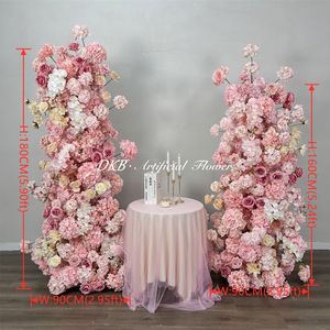 DKB Wholesale Custom Silk Artificial Flower Arch 7-8ft Height Durable Eco-Friendly <b>Wedding</b> Backdrop Stand <b>Frame</b> Festive Romantic - Product Image 2