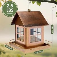 Mangeoire à oiseaux vintage en cuivre OEM Oniya, en forme de maison, suspendue, en fer forgé, pour oiseaux sauvages, pour l'extérieur