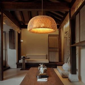 creative Bamboo Lampshade art chandelier Restaurant Rattan Led Hanging Pendant Lamp bar <b>window</b> - Product Image 4