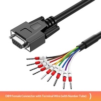 Cable de terminal DB9 de grado industrial, cable de conexión de un solo extremo, puerto paralelo, puerto serie, fabricado en China