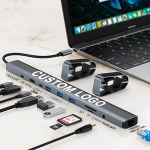 10-in-1 USB C Hub 5.0Gbps Ethernet Adapter Multiport USB Type C Docking Station USB <strong>3</strong>.0 for Macbook Laptop <strong>Data</strong> Transmission - Product Image 1