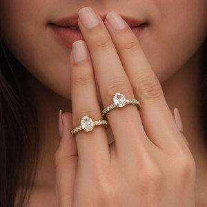 Anillos Resistentes al Deslustre e Impermeables de Buena Calidad, Anillo de Acero Inoxidable 316L Chapado en Oro PVD de 14k y 18k con Zirconia, Anillo de Compromiso para Mujer - Product Image 2