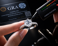 Bague Solitaire Élégante en Argent Poli S925 avec Pierre Ronde VVS et Griffes Solides, Certifiée GRA, pour Soirée, en Moissanite