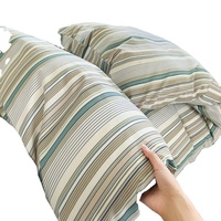 Parure de lit japonaise à rayures en fibre de polyester, housse de couette imprimée, ensemble de couettes tendance et douces, livraison directe