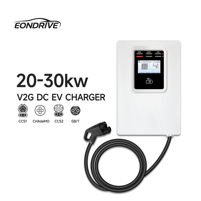 New EONDRIVE 20KW/30KW Bidirectional EV Charger V2G Interface IP54 Protection OCPP1.6 Protocol DC Output Current Home Use