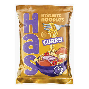 HAS Fried Instant Noodles Wheat Flour Curry Flavour Single Block 70g 18% Fat 3-Minute Cooking Time HACCP/HALAL/ISO Certified DEM - Product Image 1