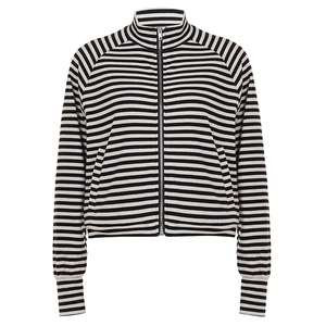 Veste zippée à rayures colorées, coupe ample, manches longues, manteau décontracté, streetwear Y2K, vêtements d'extérieur tendance pour femmes - Product Image 6