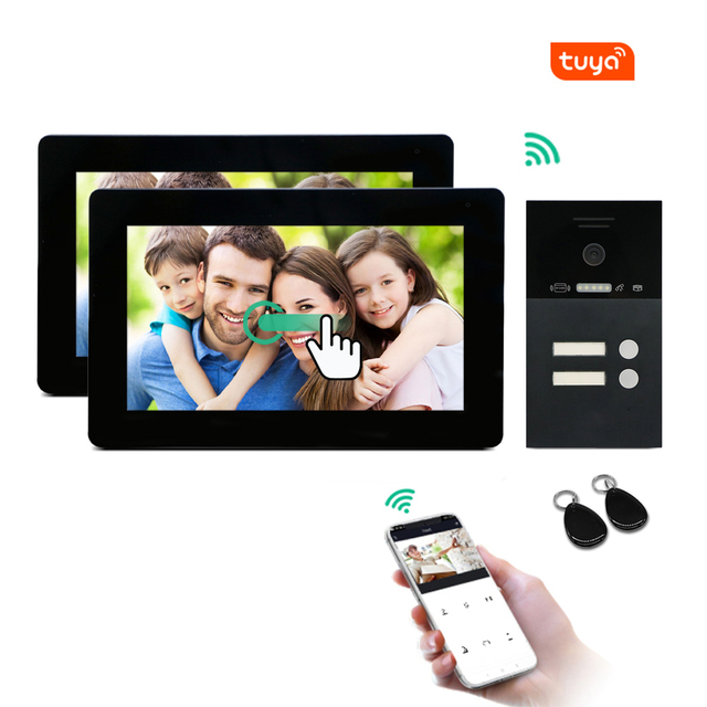 Tuya Ip Wifi Fingerprint Video Door Phone Home Intercom Doorbell Videophone 1/2/3/4 Apartments
