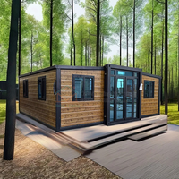 Maison conteneur de luxe extensible de 40 pieds, 72 m², maison mobile avec cuisine et toilettes, mini-maisons de vacances, cabane portable, bureau