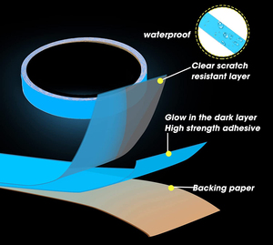 Film Luminescent Autocollant Photoluminescent Vinyle Réfléchissant qui Brille dans le Noir Ruban Lumineux - Product Image 3