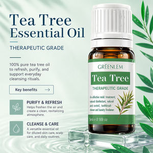 Huile Essentielle d'Arbre à Thé Greenlem, Pressée à Froid, Qualité Thérapeutique, 100% Pure et Naturelle, Hydratante, Parfum Encens, 5ml, Soin de la Peau - Product Image 5