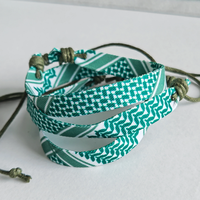 Bracelet Keffiyeh Palestine Tressé Réglable, Bracelet Écharpe Kufiya Arabe Palestinien