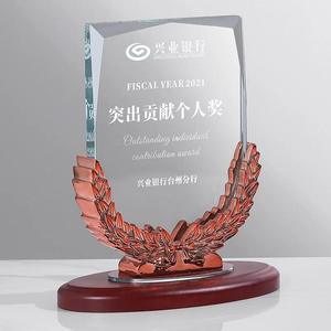Escudo <span class=keywords><strong>de</strong></span> cristal a precio <span class=keywords><strong>de</strong></span> fábrica con placa <span class=keywords><strong>de</strong></span> cristal con base <span class=keywords><strong>de</strong></span> madera - Product Image 6
