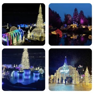 Décoration de Noël commerciale géante personnalisable pour le Nouvel An, avec lumières LED en forme de château, tour, maison en pain d'épices, bonhomme de neige - Product Image 6