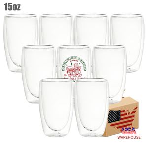 Gobelets en verre transparent à double paroi pré-perforés pour boules de neige, 8oz, 12oz, 15oz, pour DIY, en provenance de l'entrepôt chinois - Product Image 2