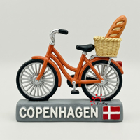 Aimant de réfrigérateur créatif 3D en résine, thème Food Truck et Monument du Danemark (Polsevogn), souvenir pour boutique de cadeaux touristiques