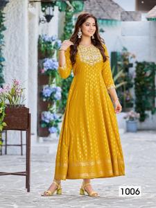 Fourniture directe d'usine longue robe Anarkali avec broderie lourde robe de vêtements indiens et pakistanais pour la vente à l'exportation - Product Image 3