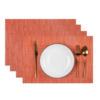 Lot de 4 tapis de table à manger de luxe en PVC en vente chaude articles ménagers de couleur unie décoratifs pour la cuisine ou le restaurant
