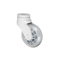 Roulettes industrielles en plastique OEM, entièrement en plastique, moyennes, légères, pivotantes, avec trou de boulon