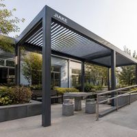 Pergola en aluminium Jiake 6063-T5 avec toit à lames motorisées pour pont de observation des baleines, jardin, patio, gazebo extérieur, pavillon, terrasse