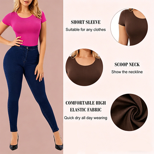 <span class=keywords><strong>Combinaison</strong></span> <span class=keywords><strong>moulante</strong></span> détachable à entrejambe ouvert, manches courtes, effet ventre plat, design sans couture, vente en gros - Product Image 3