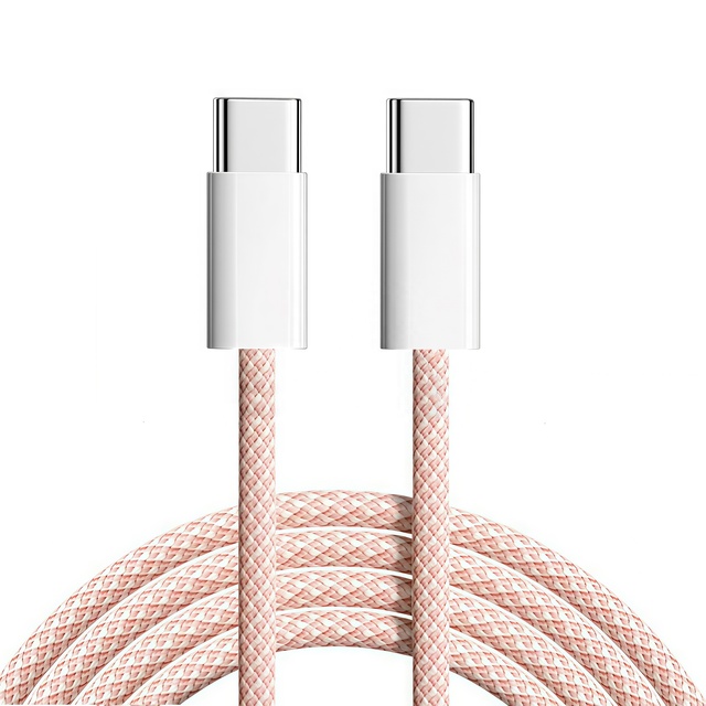 HNT 2M 60W Color Nylon Braided PD Fast Charging 3A USB C to TYPE C Fast Data Cable 6ft for iPhone 15 16 Pro Max Type-c Cable
