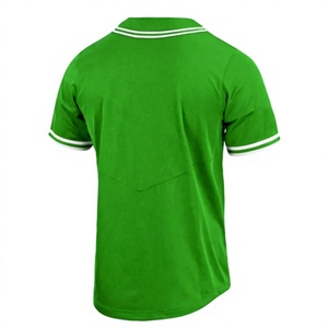 Maillot de baseball vert pour homme, manches courtes, boutonné, couleur unie, anti-humidité, respirant, en polyester, vêtement de sport, coupe classique - Product Image 2