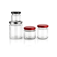 Pot en verre pour confiture de 100 ml, 200 ml, 250 ml, 350 ml avec couvercle à visser pour contenants alimentaires