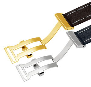 Bracelet de montre en cuir de veau souple et respirant de 20 mm, 22 mm, 24 mm pour <span class=keywords><strong>Avenger</strong></span>/Navitimer <span class=keywords><strong>Premier</strong></span> avec fermoir déployant - Product Image 6