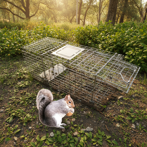 Piège à animaux portable en acier écologique et sans cruauté pour ratons laveurs, coyotes et grands animaux - Utilisation agricole - Product Image 1