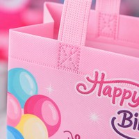 Sacs cadeaux non tissés à motif de dessin animé Joyeux Anniversaire, sacs fourre-tout pour fêtes d'enfants, pour emballage de gâteaux, ballons et bonbons, réutilisables, vente en gros