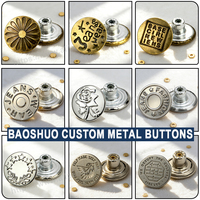 Bouton Usine Accessoires de Vêtement Personnalisé Gaufrage Vintage Logo Motif Vêtements Bouton Métallique Denim Jeans Bouton et Rivets