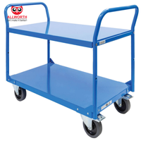 Chariot à main de transport de cargaison de plate-forme en métal pliable zingué de l'utilité 300KG d'entrepôt d'approvisionnement d'usine