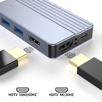 Station d'accueil USB-C 11-en-1 avec adaptateur double HDTV, hub USB Type-C 100W PD, 3 ports USB, lecteurs de cartes SD/TF et audio 3,5 mm pour MacBook et ordinateurs portables