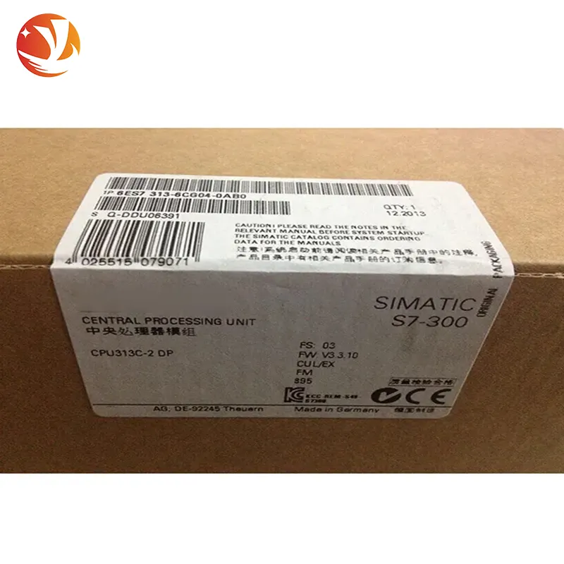 ซีรีย์ S7-300 6ES7313-6CG04-0AB0อุปกรณ์ควบคุม PLC คลังสินค้าของแท้สินค้าใหม่สีทอง313-6CG04-0AB0 6ES7