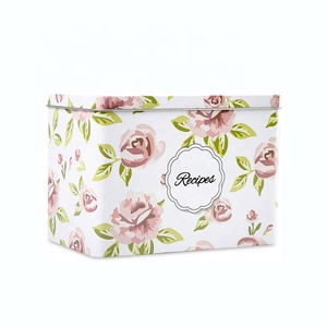 Châu Âu và Mỹ phong cách Fancy cao quý hình chữ nhật kim loại <span class=keywords><strong>Recipe</strong></span> hộp thiếc cho công thức Thẻ - Product Image 1