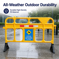 Barrière de chantier temporaire mobile en PE résistant aux UV, remplissable d'eau, anti-collision, protection IP55, légère et facile à installer