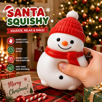 Jouet Squishy Bonhomme de Neige de Noël, Figurine à Presser Douce à Remontée Lente, Cadeau de Fêtes Adorable, Anti-Stress, Décoration de Bureau, Vente en Gros Usine
