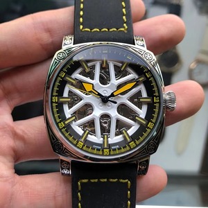 Reloj de pulsera personalizado de lujo, de acero inoxidable 316l, estilo retro punk, con patrón grabado, luminoso, con diseño de gaviota, movimiento mecánico automático, para hombre - Product Image 3