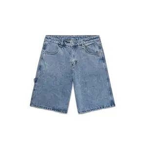 Großhandel Custom Design Logo Denim Shorts für Männer Reiß verschluss Fly Loose Fit Baumwolle Jeans Loose Jeans Shorts